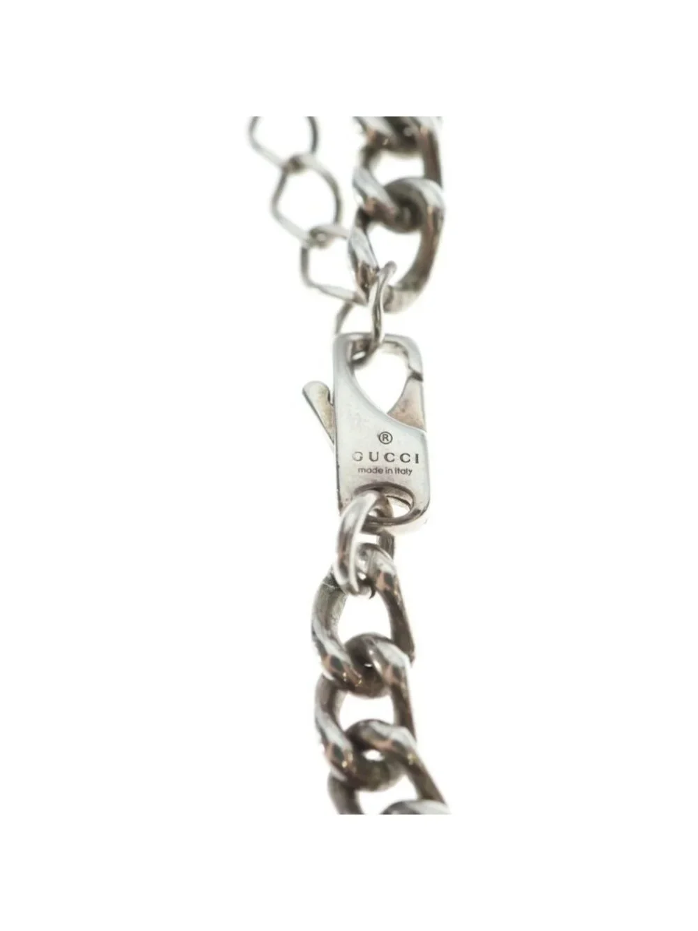 Gucci Interlocking Necklace Chain Silver